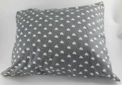 Kräuterkissen Kräuter-Reset - grau mit Herzen - Größe 35 cm x 28 cm