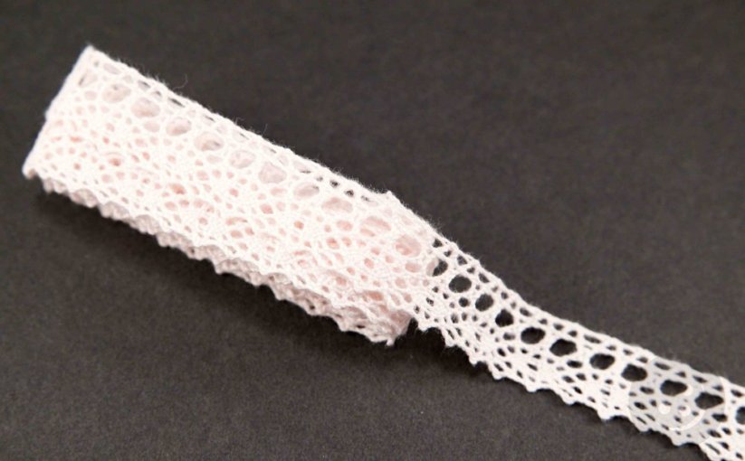 Cotton lace trim - powder pink - width 1,8 cm