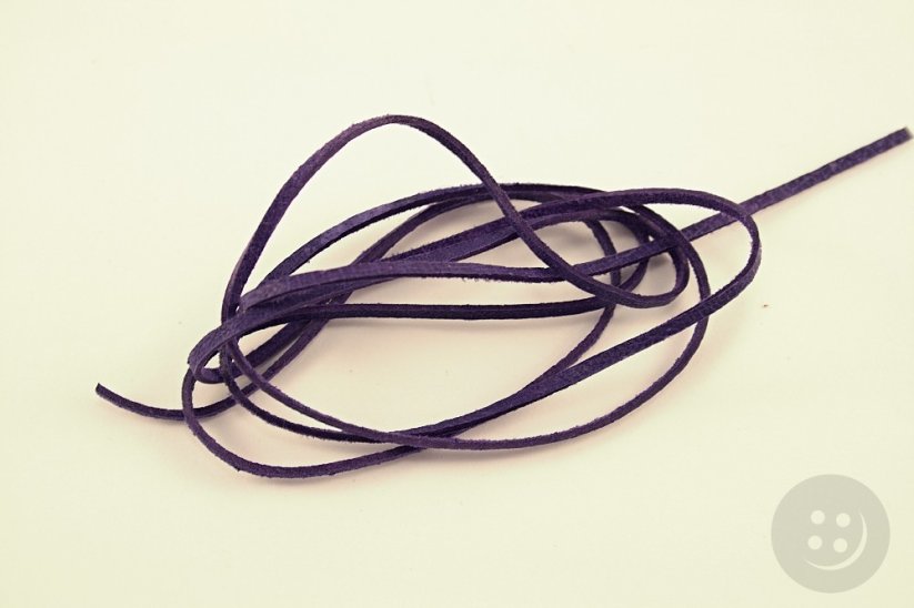 Leather cord - purple - length cca 90 cm