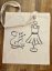 Canvas tote bag to color in – Little Seamstress Mouse (original design)