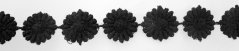 Guipure lace flower trim - black - width 1,5 cm