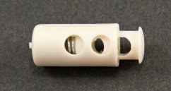 Plastic oblong cord lock - creamy - pulling hole diameter 0.4 cm
