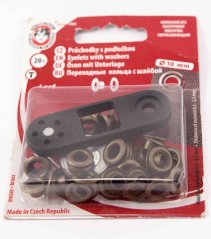 Metal eyelets 20 pcs - diameter 1 cm - antique metal