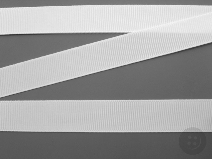 Grosgrain ribbon stiff - white - width 2.7 cm