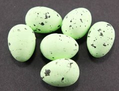 Malé prepeličie vajíčko - výška 2,5 cm - zelená, žltá, prírodná