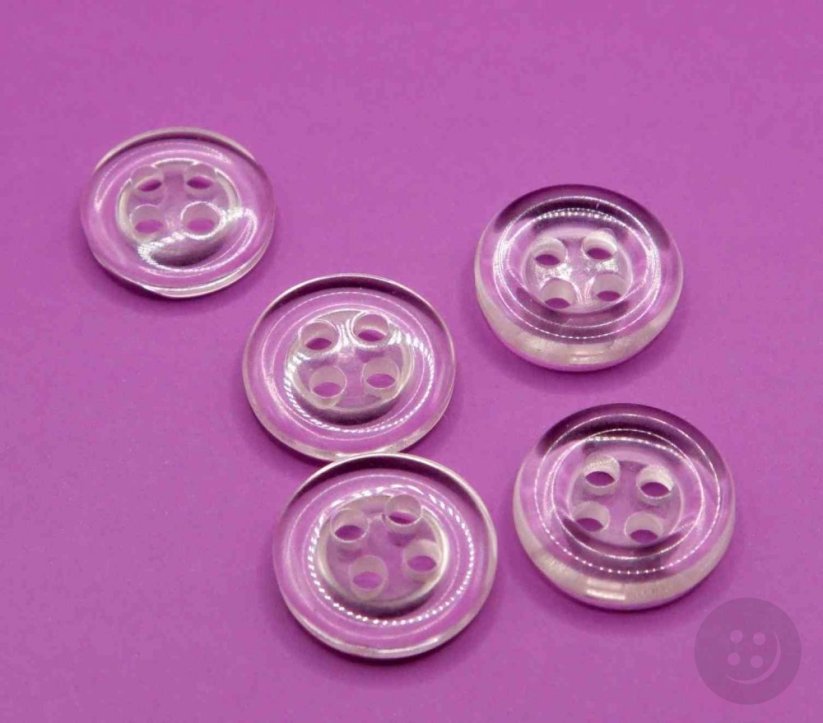 Buttonhole shirt button - transparent - diameter 1 cm