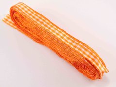 Kostičkované stuhy - oranžová - šíře 1 cm