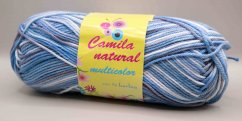 Yarn Camila natural multicolor - blue, gray, white - color number 9159