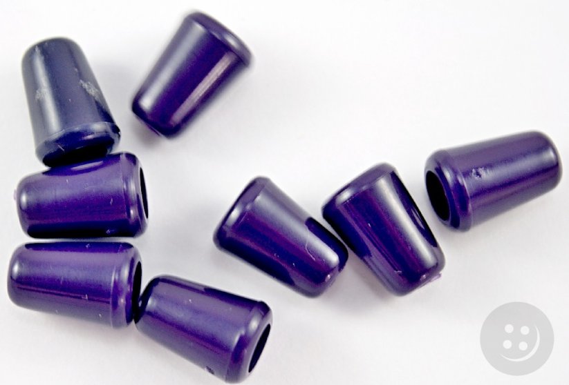 Plastic cord end - dark purple - pulling hole diameter 0,5 cm
