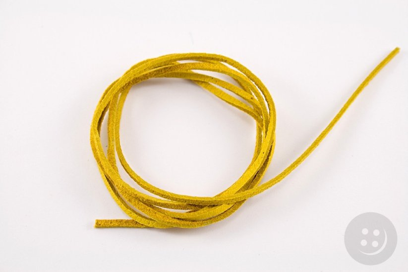 Leather cord - yellow - length cca 90 cm