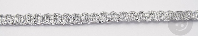 Mettalic gimp braid trim - silver - width 0,8 cm