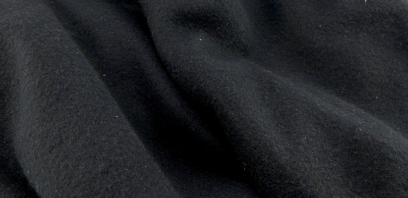 Fleece hladký - černá - šíře 150 cm