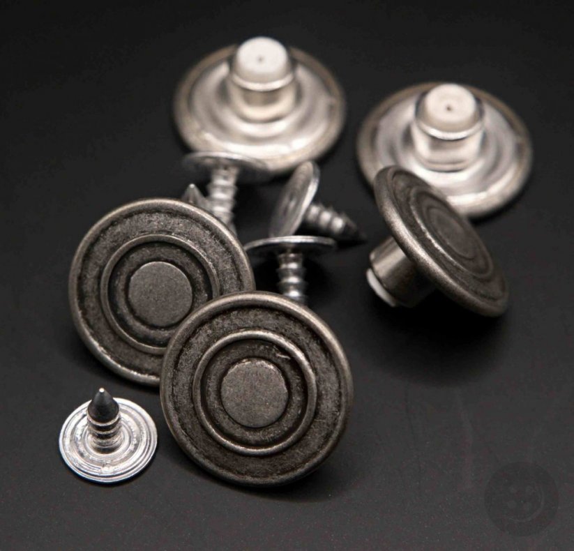 Push button - diameter 1.6 cm - matte silver