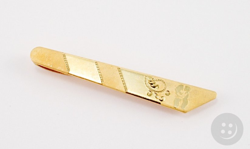 Tie clip - gold - diameters 6.5 cm x 0.5 cm