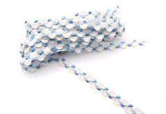 Textilná hadovka - svetlomodrá, biela - šírka 0,6 cm