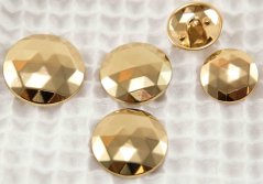 Luxury metal button - with broken hexagon - shiny - gold - diameter 2.26 cm