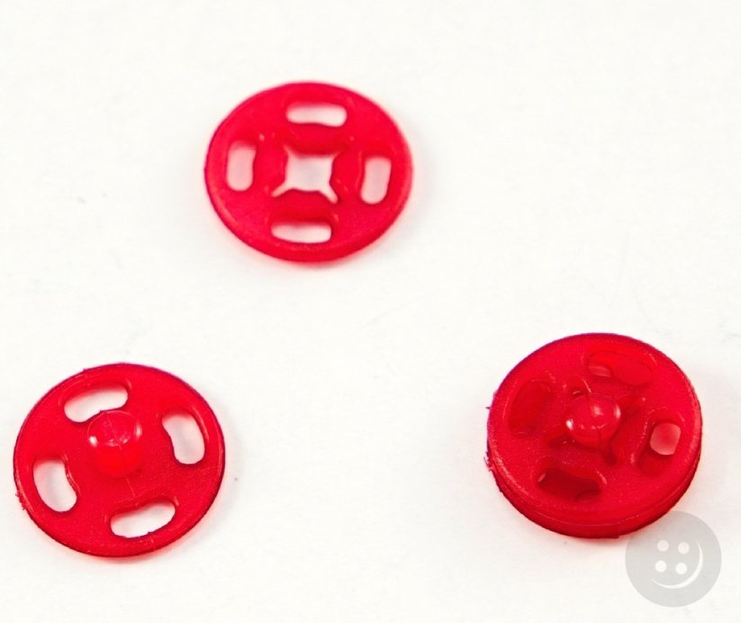 Plastic snap - red - diameter 1.1 cm
