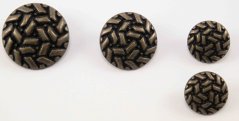Luxuriöser Metallknopf - grobe Verzierung - matt - altmessing - Durchmesser 1,8 cm