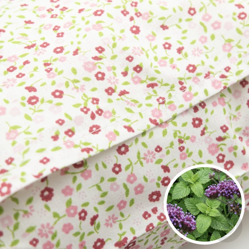Herbal pillow Citrus calm - pink flowers with stems - size 35 x 28 cm
