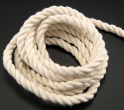 Točená šňůra - bavlněná - smetanová - průměr 1 cm