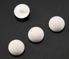 Button with bottom stitching - white with serrations - diameter 1.4 cm