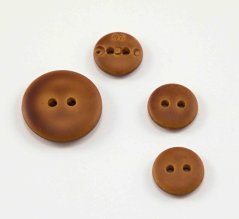 Hole button - light brown highlight - imitation leather - diameter 1.2 cm