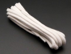 Shoe laces round - cotton - strong - white - length 100 cm