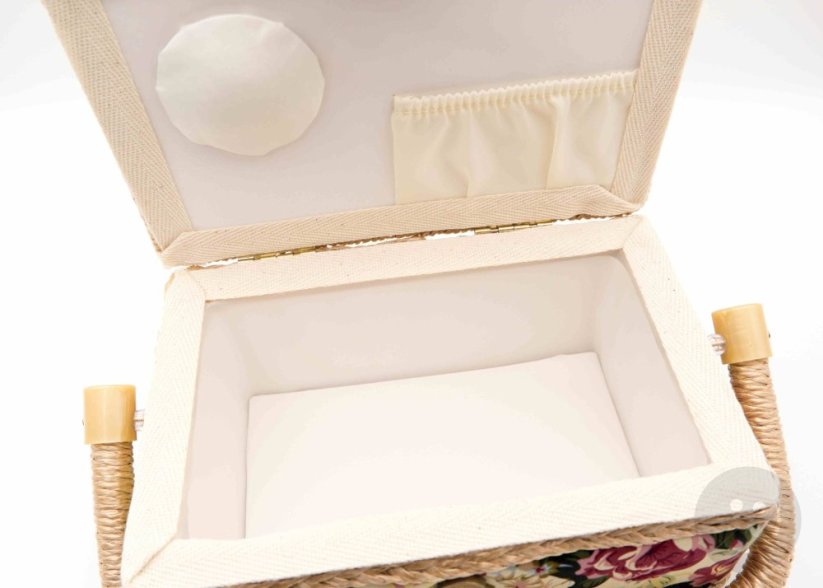 Textile box for sewing supplies - large flowers - dimensions 25 x 15 x 9 cm