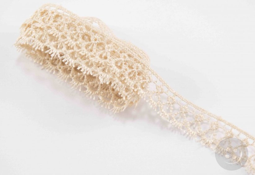 Guipure lace trim - beige - width 1,8 cm