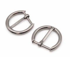 Metall-Dekorschnalle mit Dorn - dunkel Silber - Durchlass 2 cm