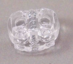 Plastic flat cord lock - transparent - pulling hole diameter 0.5 cm