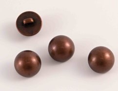 Knopf mit Unternähen - metallisiert - gewölbt - dunkles Kupfer - Durchmesser 1,5 cm