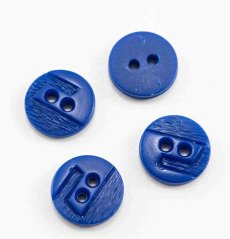 Dierkovaný gombík - modrá - priemer 1,4 cm