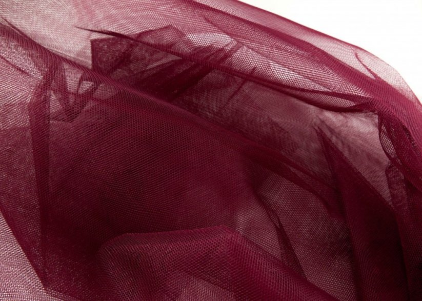 Solid netting tulle - burgundy - width 160 cm