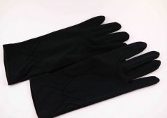 Dámske rukavice s ozdobnými zámikmi - ľahko zateplené - čierne - rozmer 24,5 x 8,5 cm