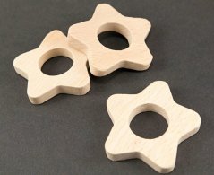Schnullerschmuck aus Holz - Stern - helles Holz - Größe 6 cm x 4 cm