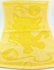 Kinder-Handtuch gelb – Katze