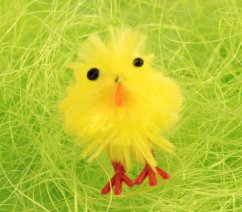 Easter chicken decoration - yellow - height 4 cm