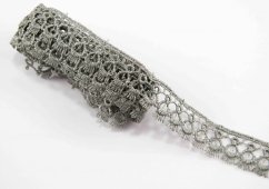 Guipure lace trim - grey - width 1,8 cm