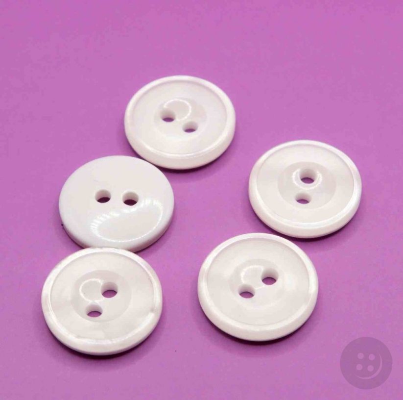 Buttonhole shirt button - white - diameter 1,4 cm