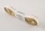 Taffeta ribbons with gold edge - white, gold - width 0.6 cm - 2,5 cm