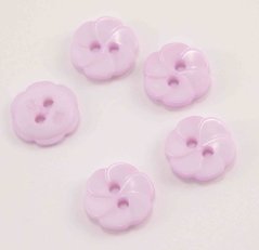 Dírkový knoflík - květinka - světlá růžovo fialová - průměr 1,3 cm
