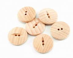Round Wooden Smooth Button - diameter 2,2 cm
