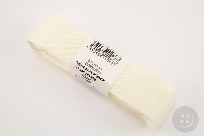 Cream taffeta ribbon No. 201