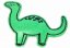 Nažehlovací záplata - Brontosaurus - zelená, modrý, světle zelená - rozměr 6,5 cm x 8 cm