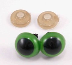 Bezpečnostné očká na výrobu hračiek - zelená - priemer 3 cm