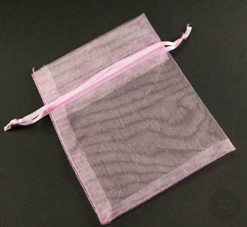 Dárkové pytlíky z organzy - více barev - rozměr 8,5 cm x 11,5 cm - Barvy dárkových pytlíků z organzy: Růžová
