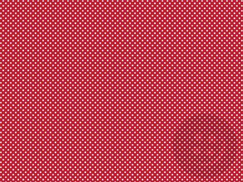 Bavlněné plátno - bílé puntíky na červeném podkladu