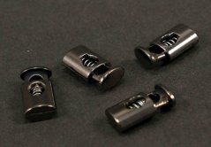 Metal cord lock - dark silver - pulling hole diameter 0,3 cm