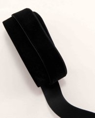 Velvet ribbon - black - width 0.9 cm